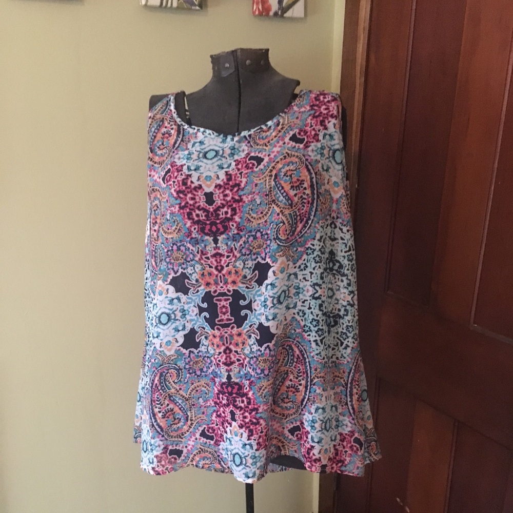 Crochet and Chiffon Tank